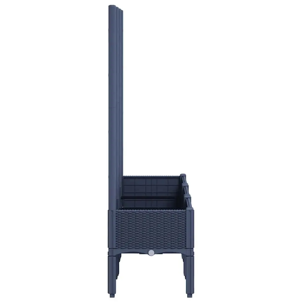 Garden Planter with Trellis Support Grey 120 x 40 x 142 cm