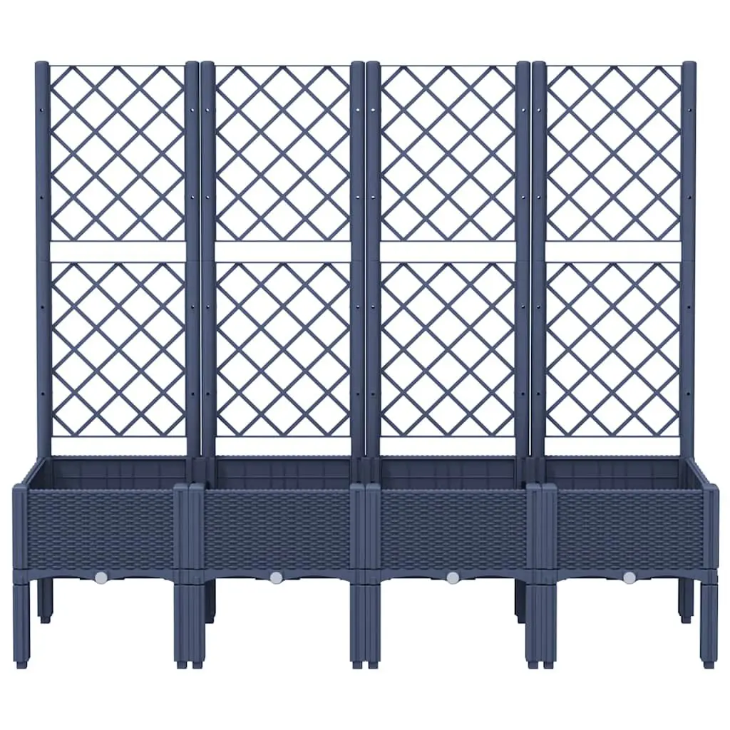 Garden Planter with Trellis Support for Climbing Plants Outdoor Patio Rattan