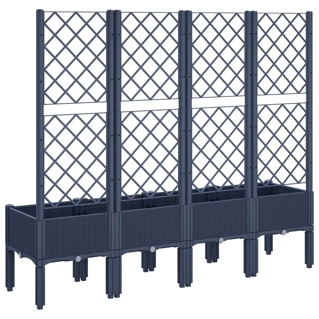 Garden Planter with Trellis Support for Climbing Plants Outdoor Patio Rattan