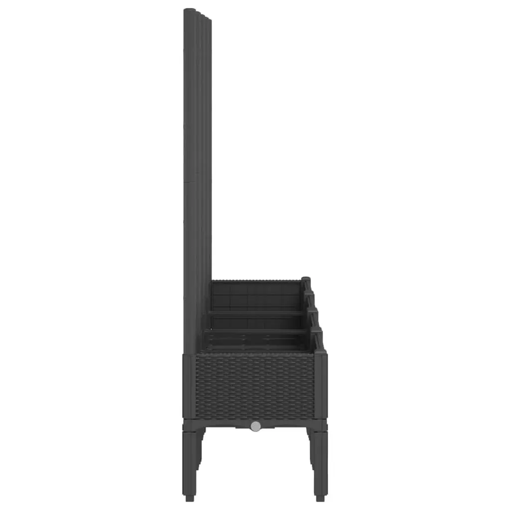 Outdoor Planter with Trellis Support Black 160x40x142cm