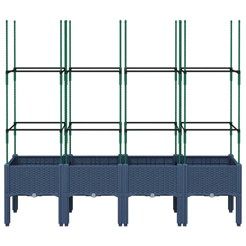 Garden Planter with Integrated Trellis Support for Climbing Plants Grey 160 x 40 x 142.5 cm