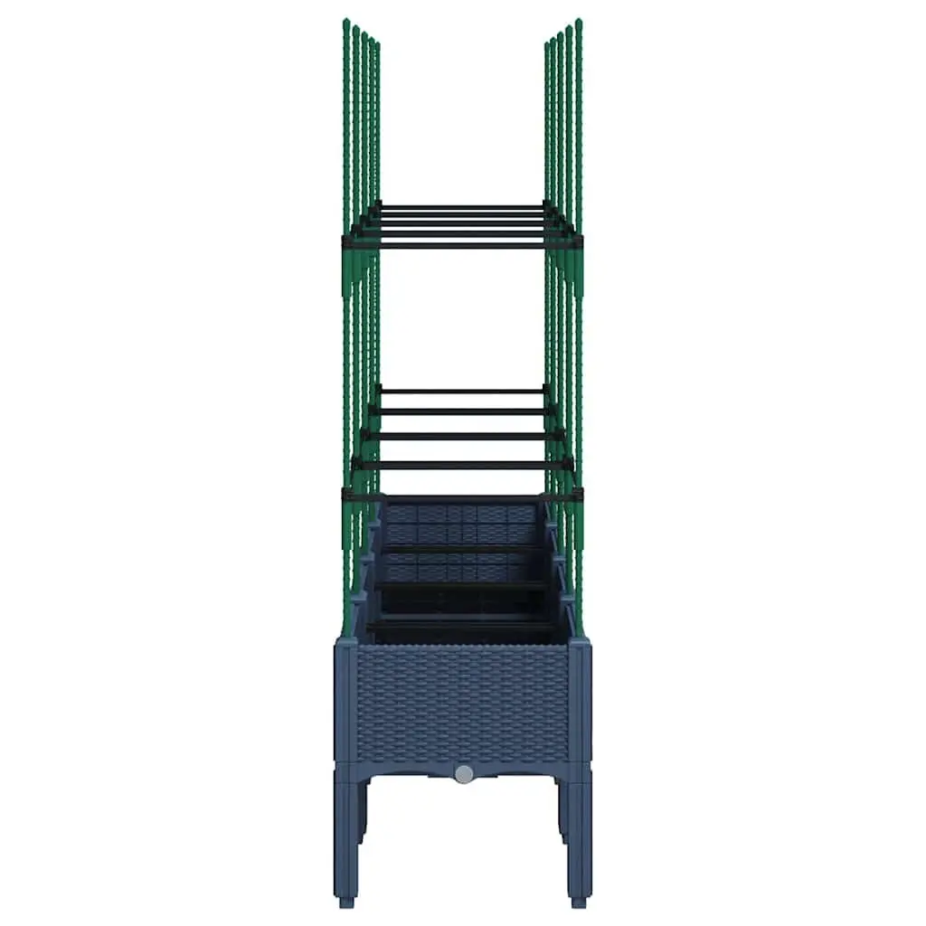 Garden Planter with Integrated Trellis Support for Climbing Plants Grey 160 x 40 x 142.5 cm