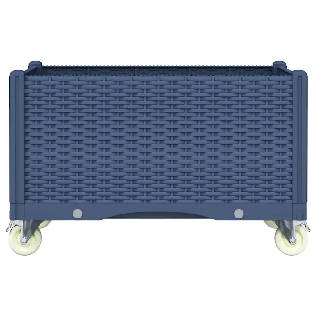 Garden Planter with Wheels and Integrated Trellis 80L x 50W x 54H cm Grey Polypropylene