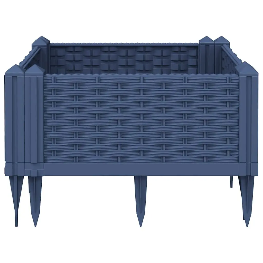 Modular Garden Planter 4 Panels Rattan Look 42.5x42.5x28.5cm Grey