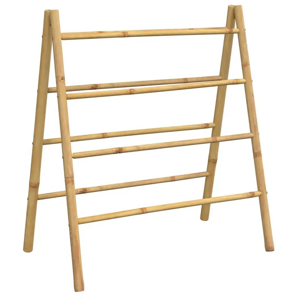 Double Towel Ladder Bamboo 4 Rungs Bathroom Storage Rack