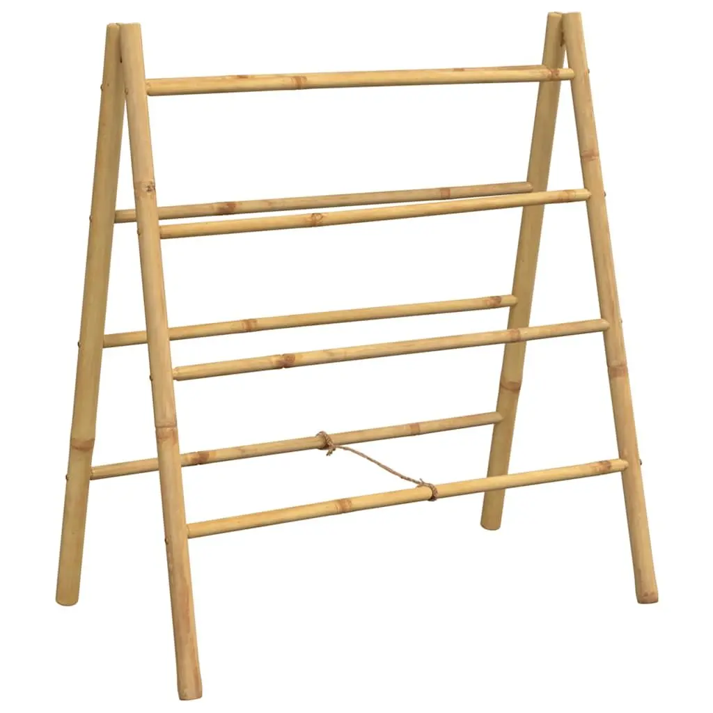 Double Towel Ladder Bamboo 4 Rungs Bathroom Storage Rack
