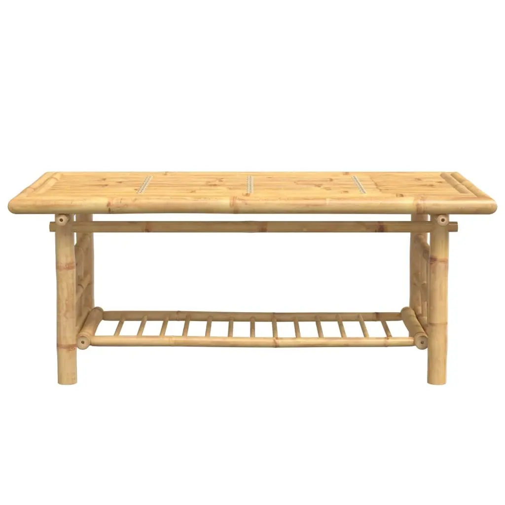 Bamboo Coffee Table 110x55x45 cm Brown Living Room Sofa Side Table with Storage