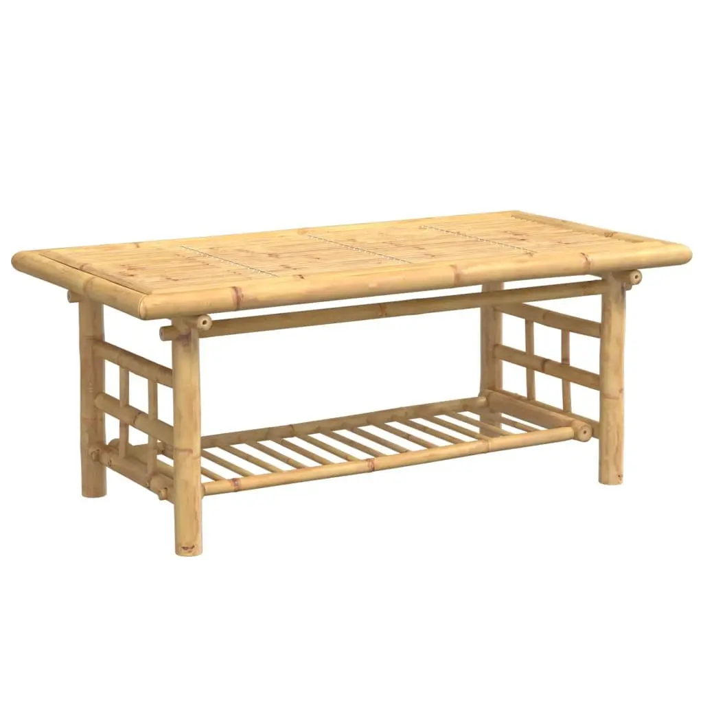 Bamboo Coffee Table 110x55x45 cm Brown Living Room Sofa Side Table with Storage