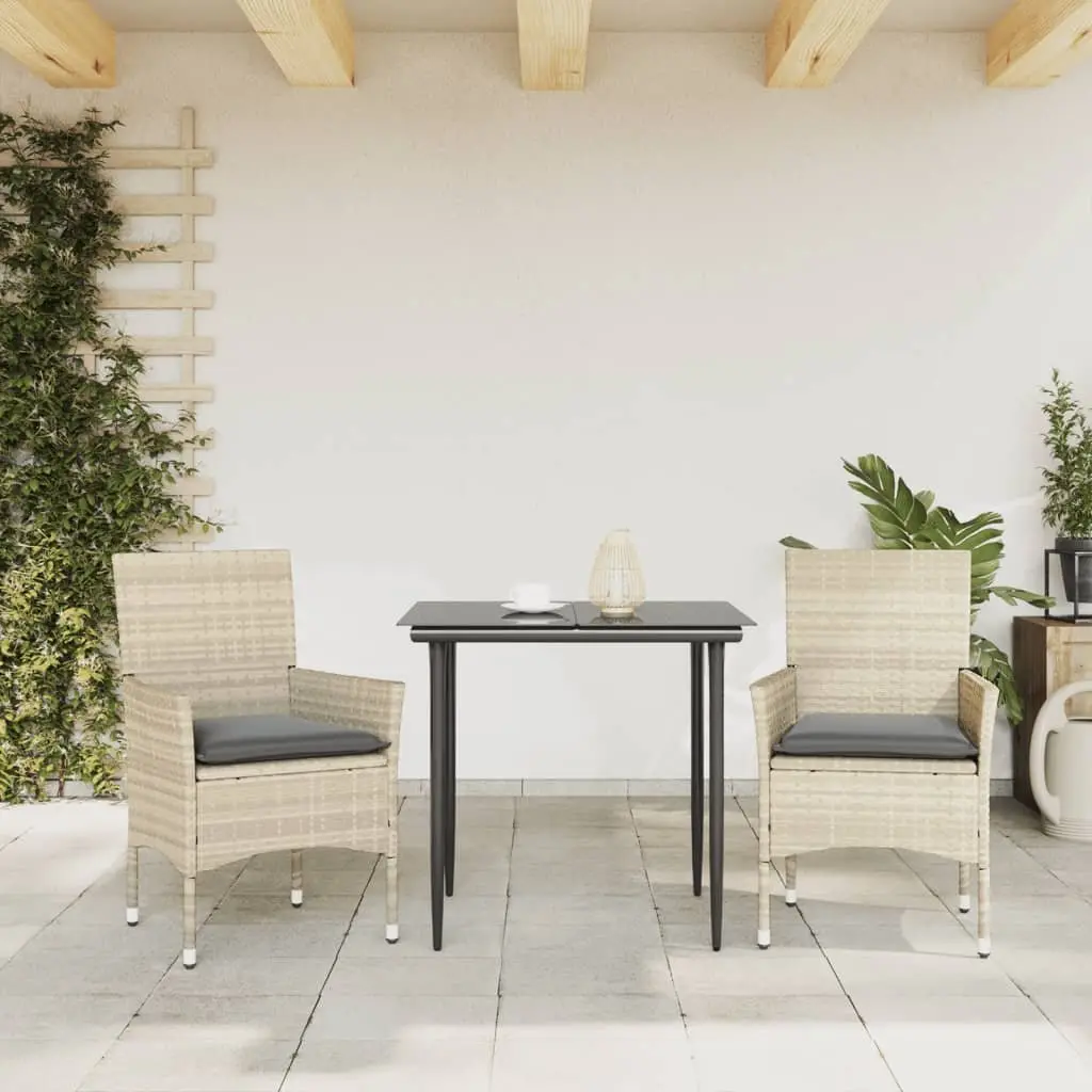 Outdoor Garden Chairs Grey Poly Rattan 2 pcs with Cushions