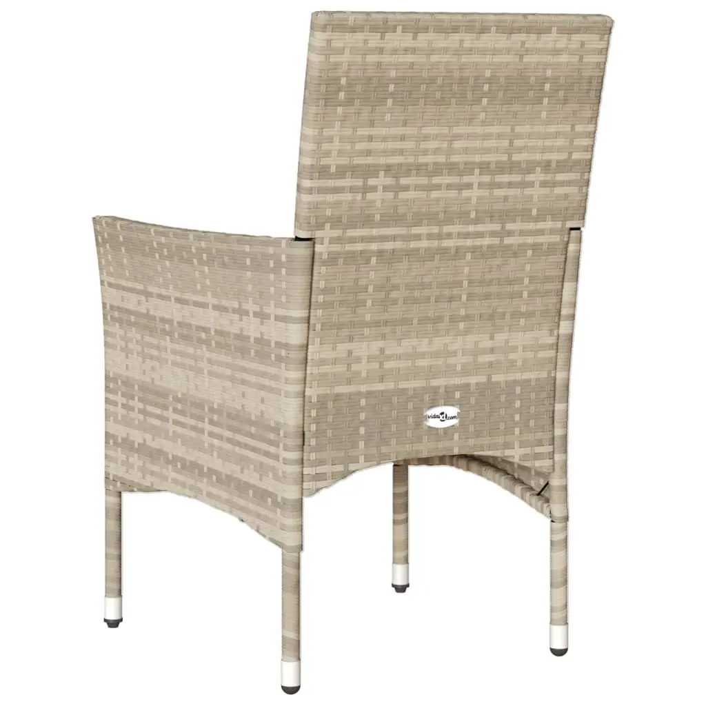 Outdoor Garden Chairs Grey Poly Rattan 2 pcs with Cushions