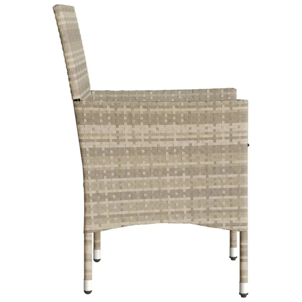 Outdoor Garden Chairs Grey Poly Rattan 2 pcs with Cushions