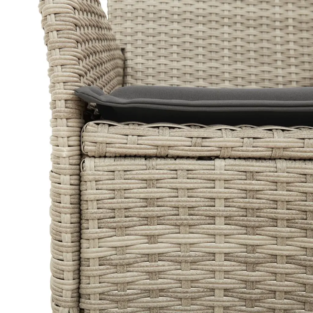 Outdoor Garden Chairs Grey Poly Rattan 2 pcs with Cushions