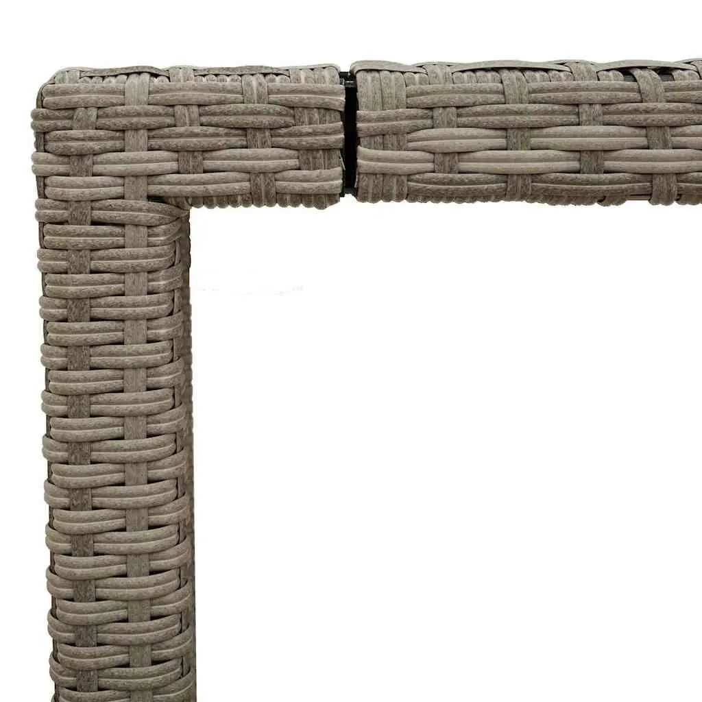 Garden Table Glass Top Poly Rattan Grey 90x90x75 cm
