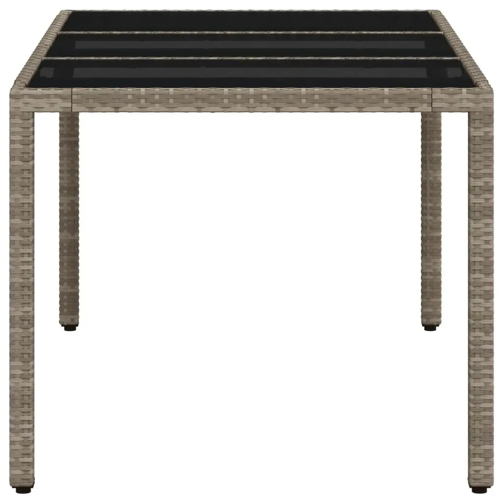 Garden Table Grey Tempered Glass Top 150L x 90W x 75H cm Outdoor Patio Dining Furniture