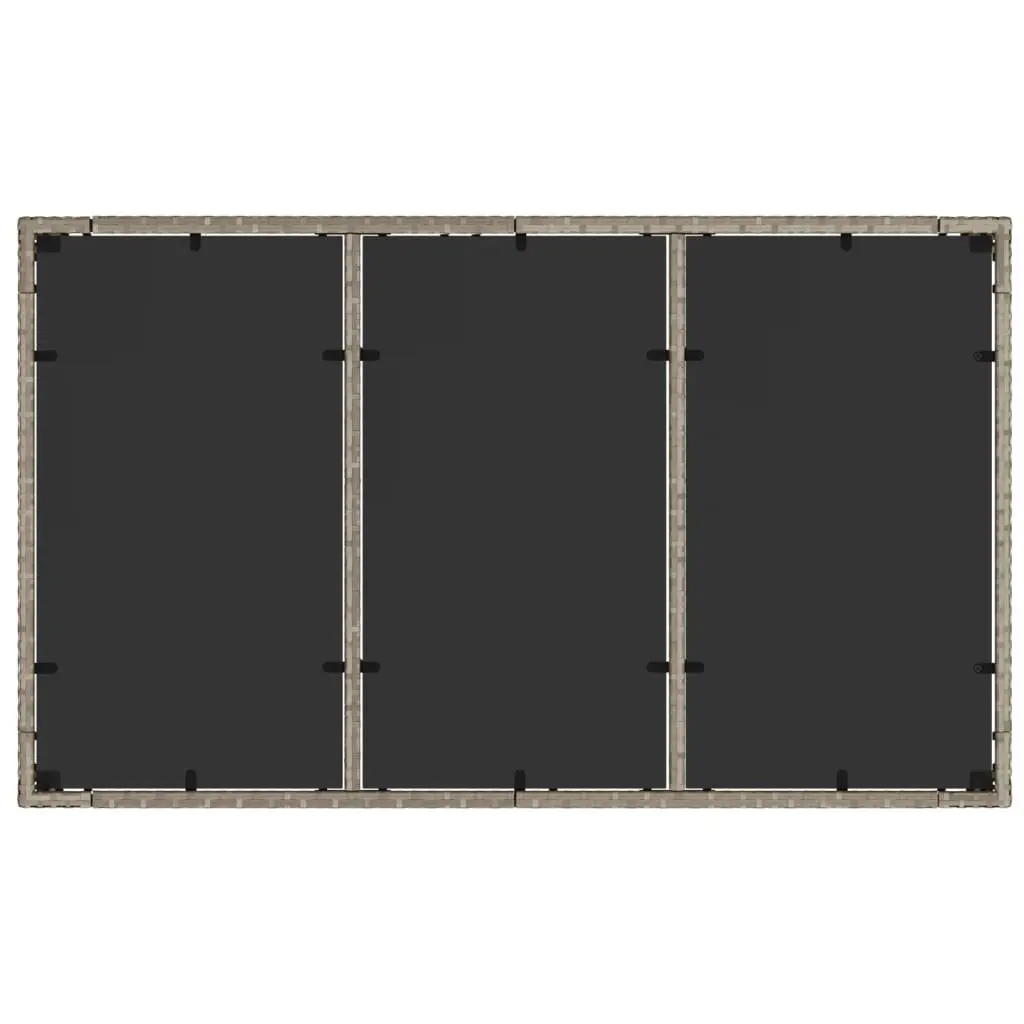 Garden Table Grey Tempered Glass Top 150L x 90W x 75H cm Outdoor Patio Dining Furniture