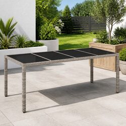 Friendly Grey Poly Rattan Outdoor Dining Table