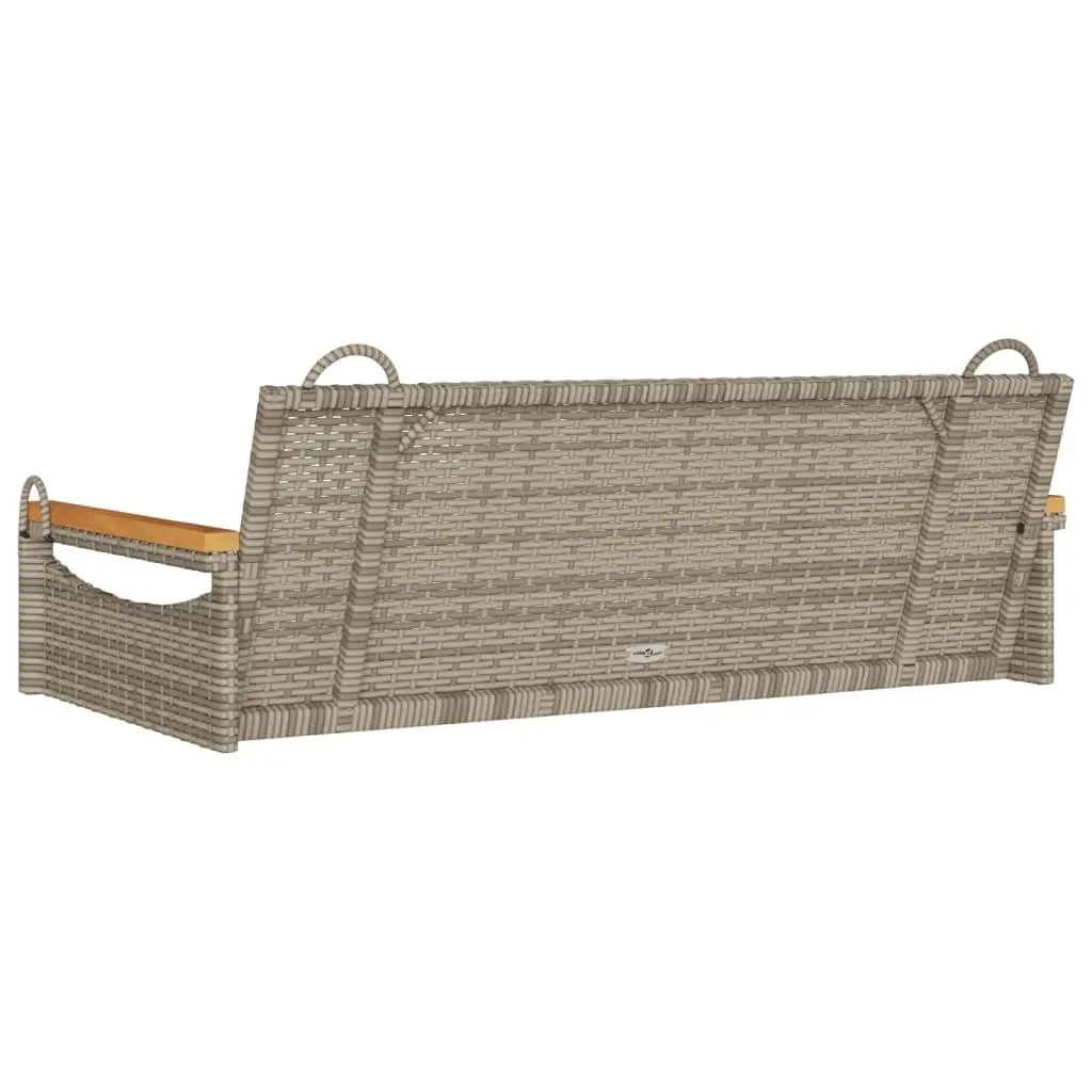 Outdoor Swing Bench Grey PE Rattan 109 x 62 x 40 cm