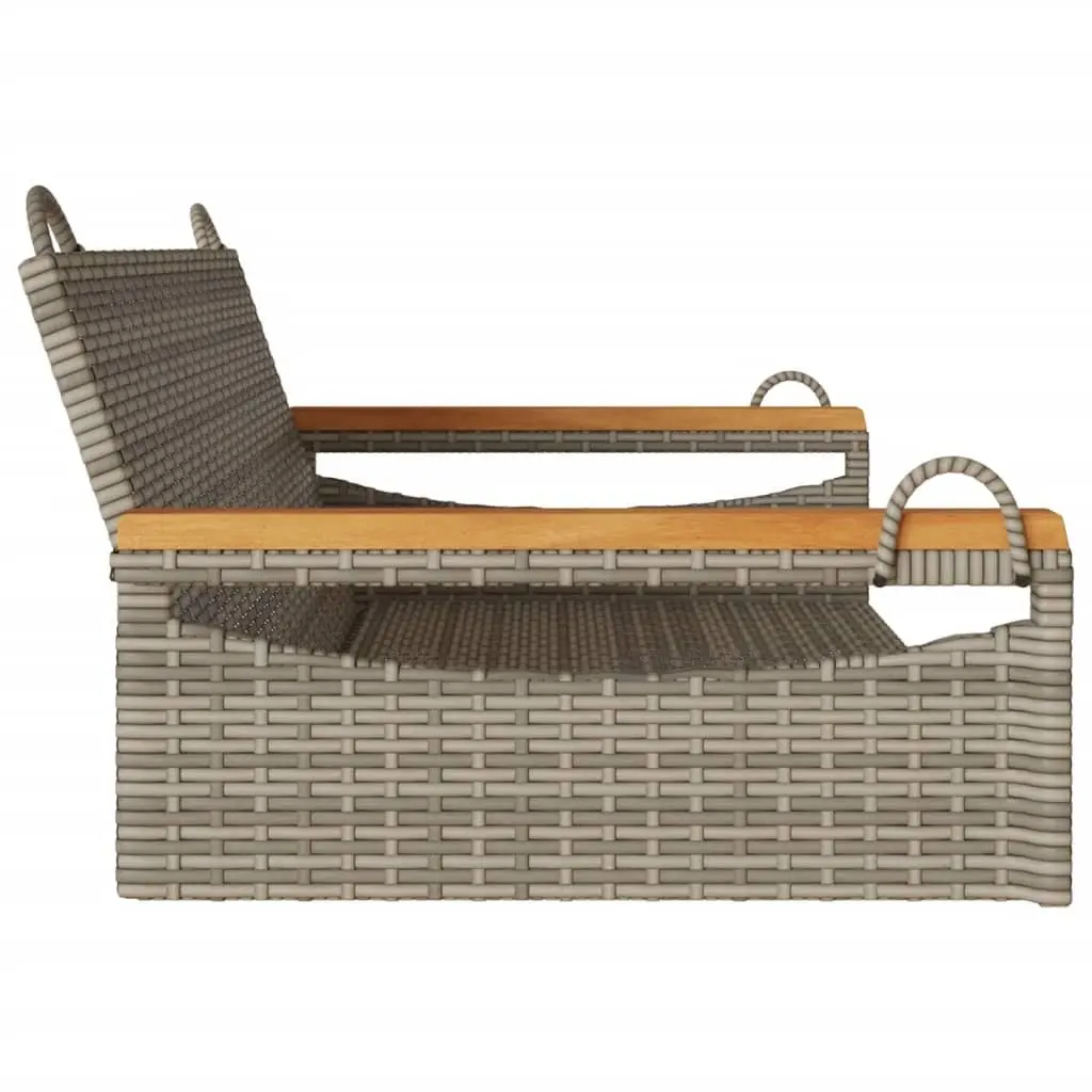 Outdoor Swing Bench Grey PE Rattan 109 x 62 x 40 cm