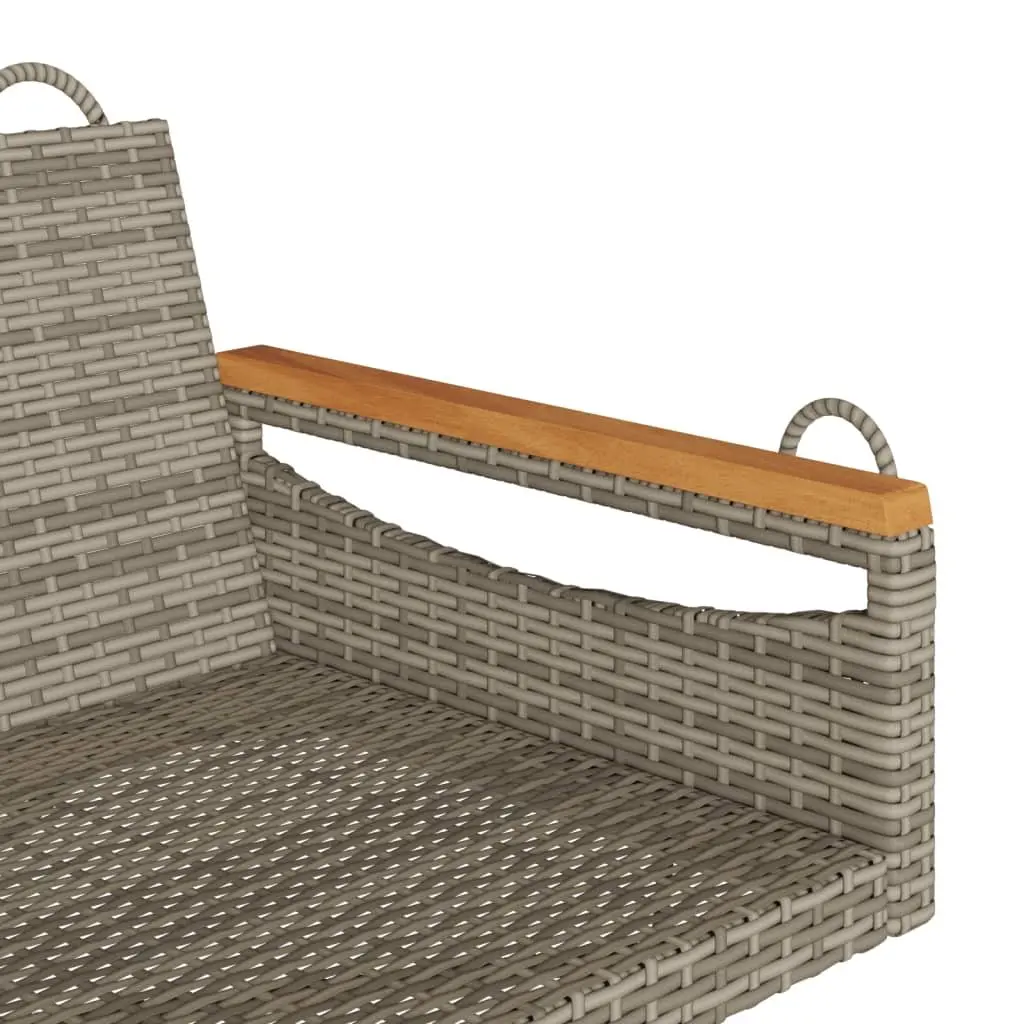 Outdoor Swing Bench Grey PE Rattan 109 x 62 x 40 cm
