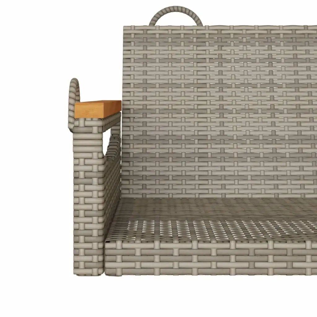 Outdoor Swing Bench Grey PE Rattan 109 x 62 x 40 cm