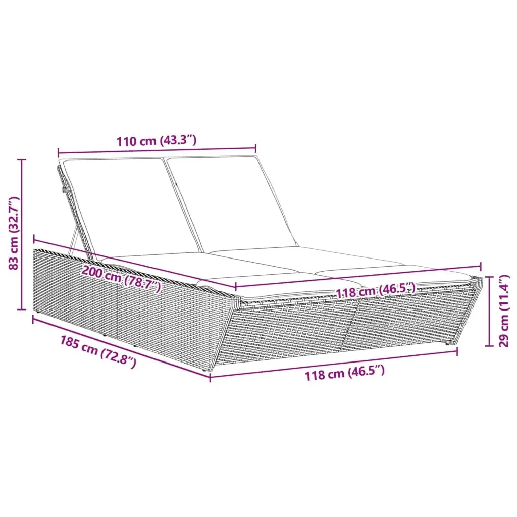 Double Sun Lounger for Relaxation