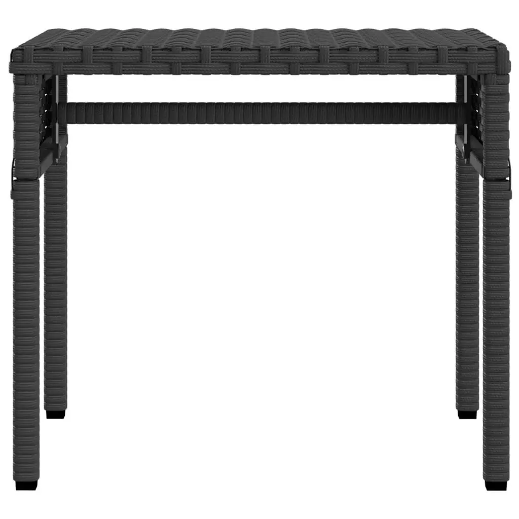 Sun Lounger Adjustable Backrest Retractable Canopy Integrated Tea Table Outdoor Seating Black