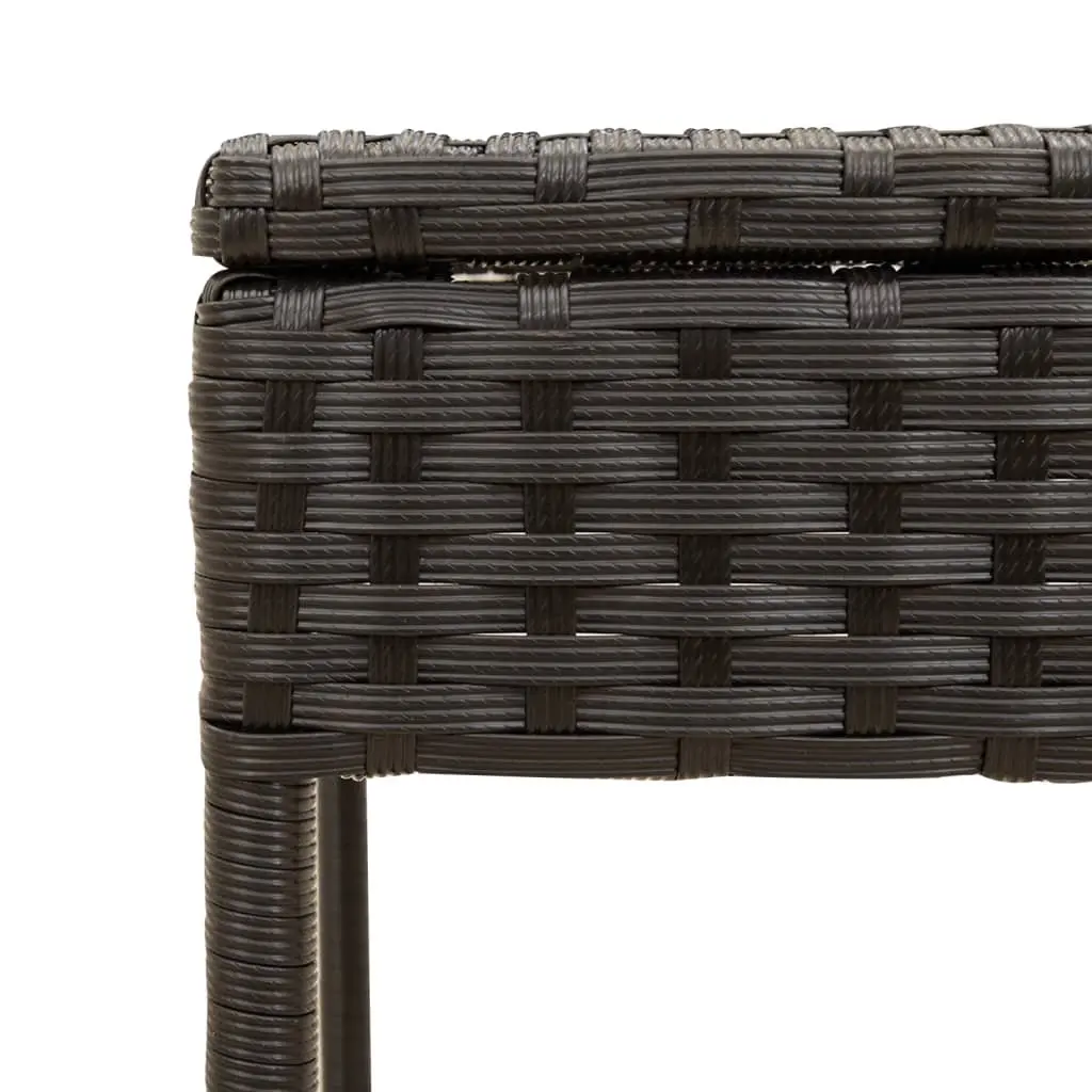 Sun Lounger Adjustable Backrest Retractable Canopy Integrated Tea Table Outdoor Seating Black