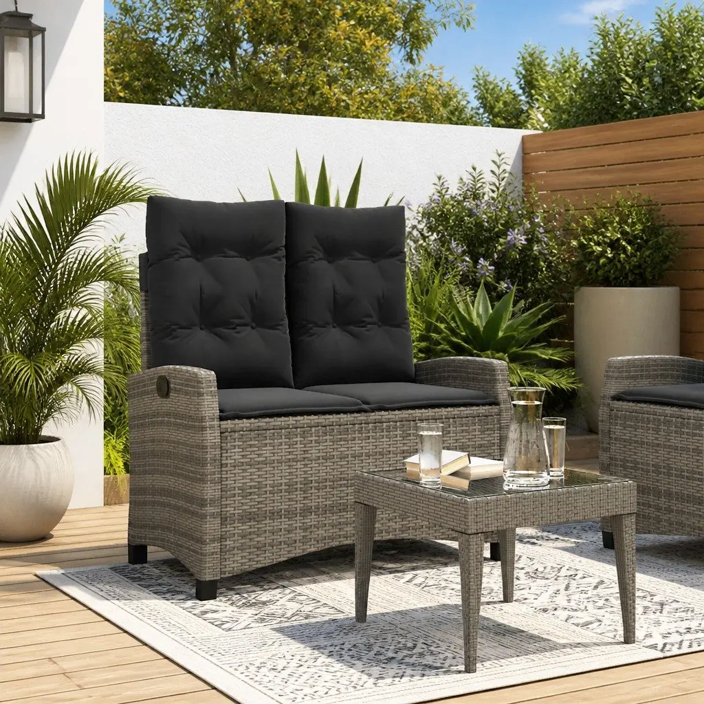 Reclining Garden Bench with Cushions