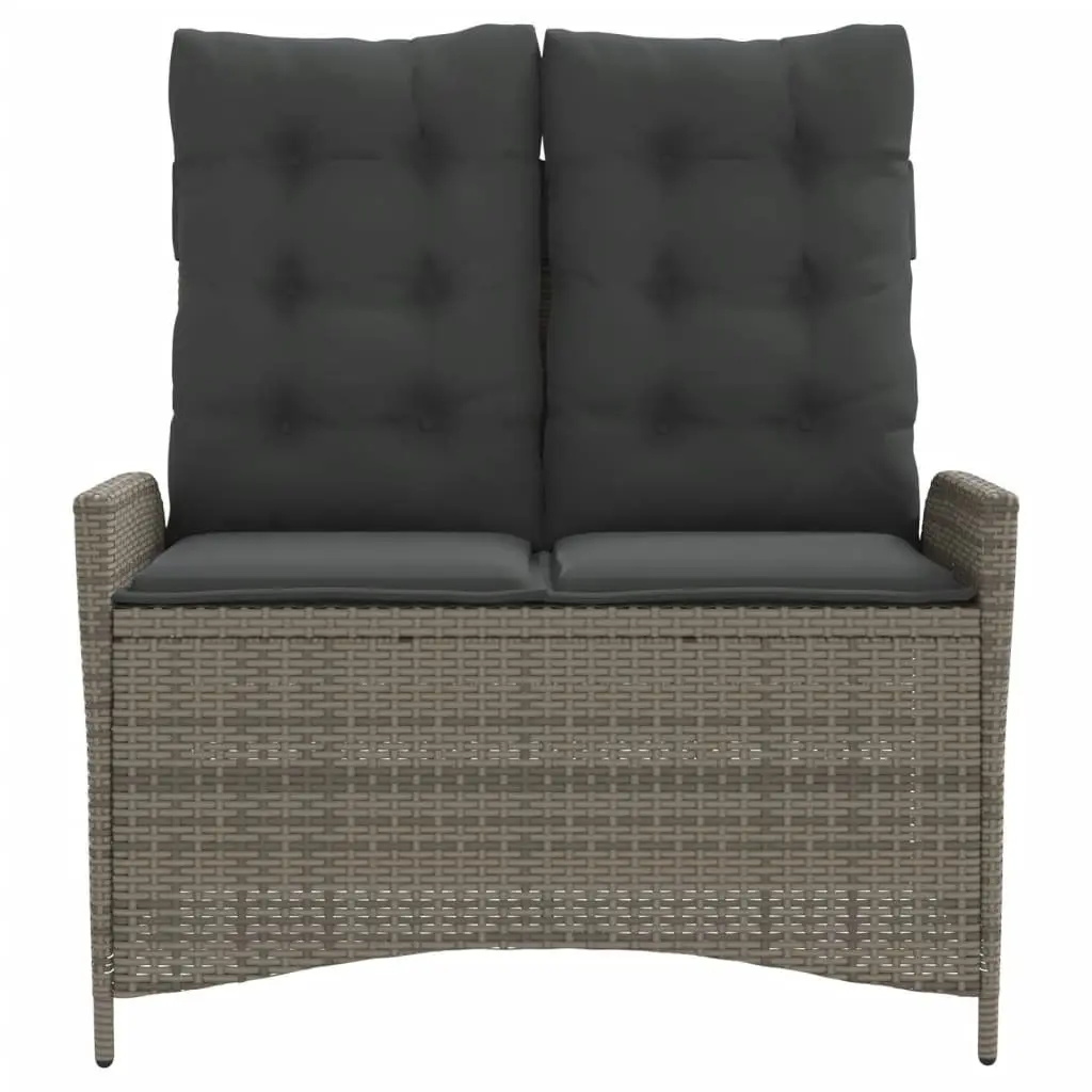 Reclining Garden Bench Adjustable Backrest Grey