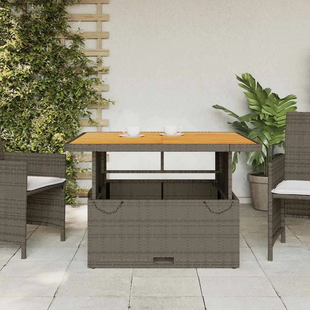 Garden Table Adjustable Grey 110x110x71 cm Outdoor Patio Furniture