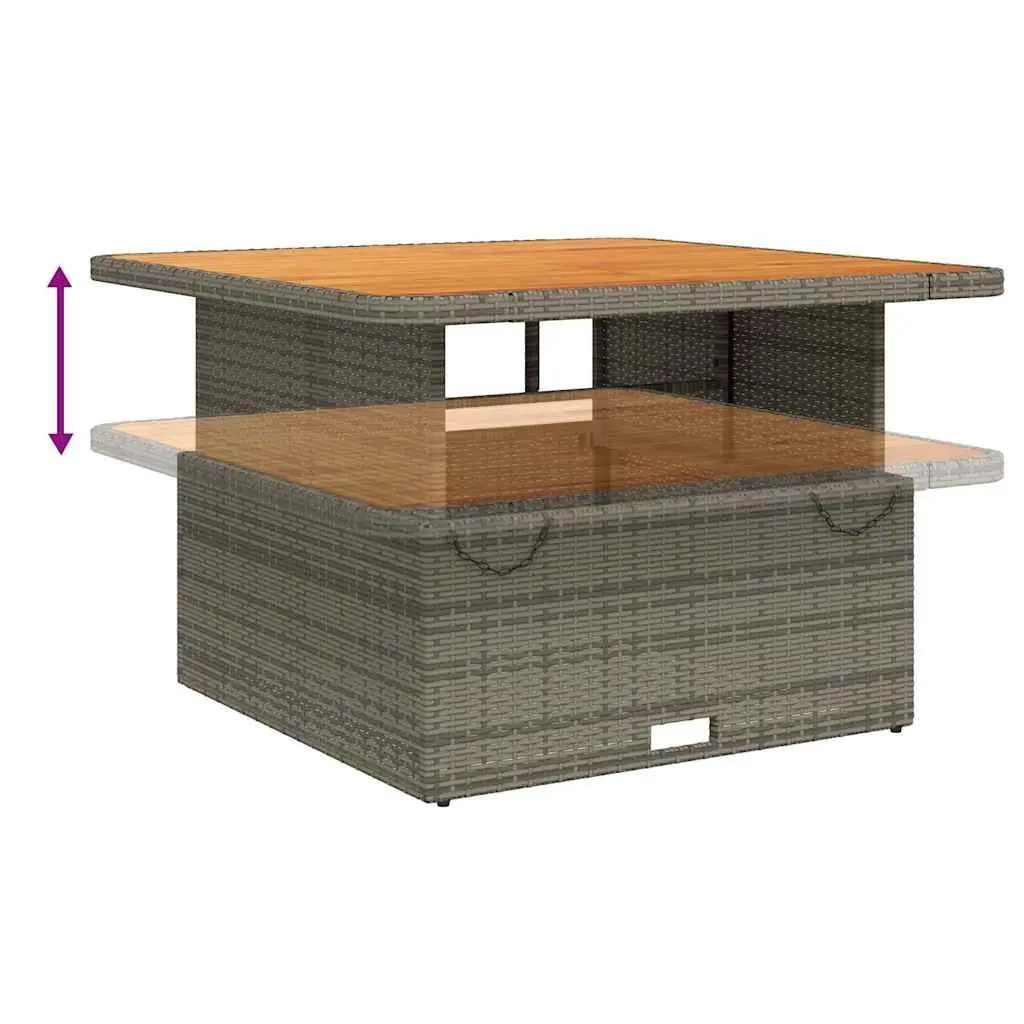 Garden Table Adjustable Grey 110x110x71 cm Outdoor Patio Furniture