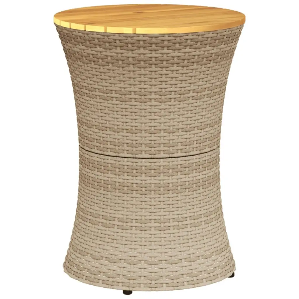 Garden Side Table Drum Shape Outdoor Furniture Patio Coffee Table Beige