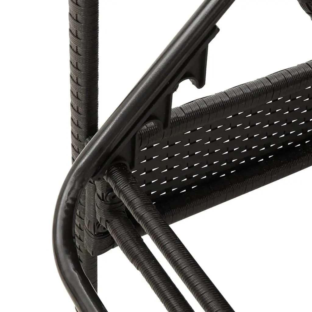 Sun Lounger Adjustable Backrest Black Outdoor Reclining Chair with Cushion 63 x 200 x 81 cm