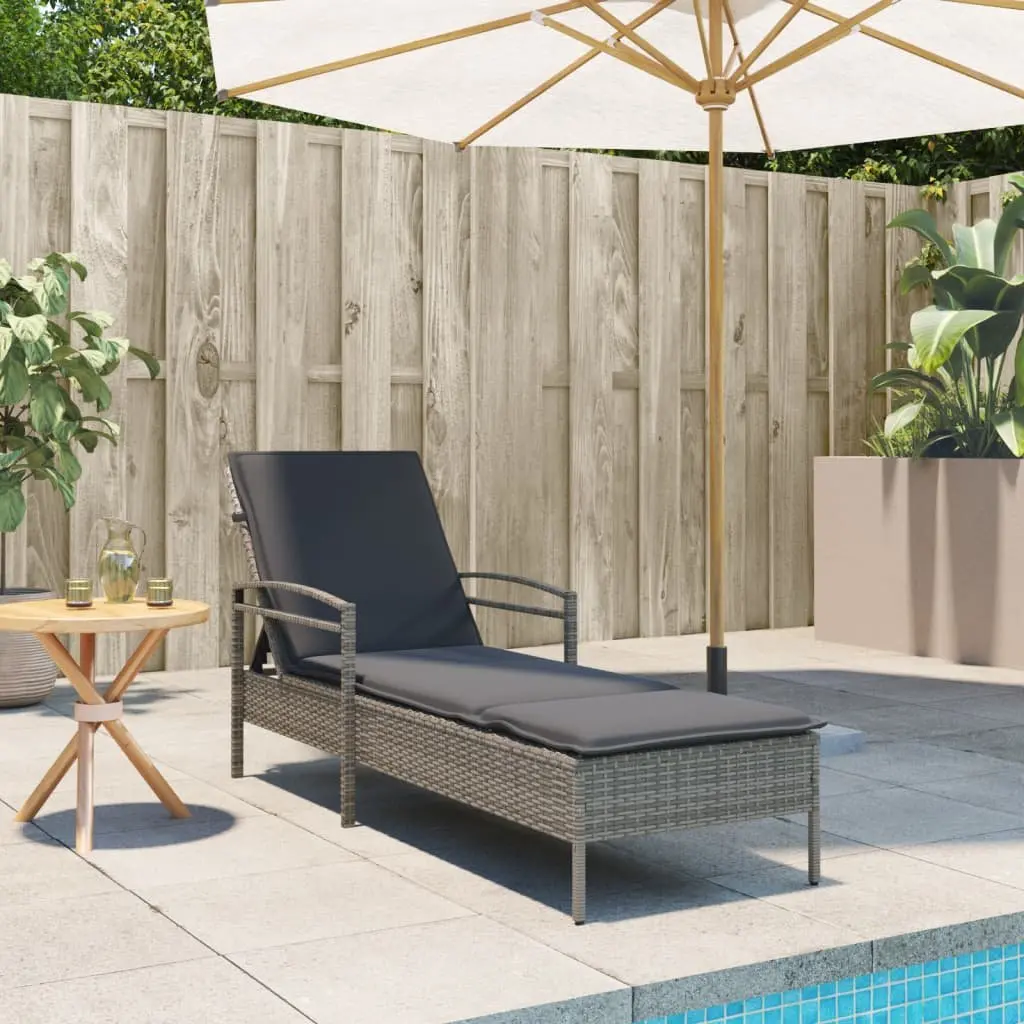 Sun Lounger Outdoor Furniture Adjustable Backrest Rattan Garden Lounge Chair