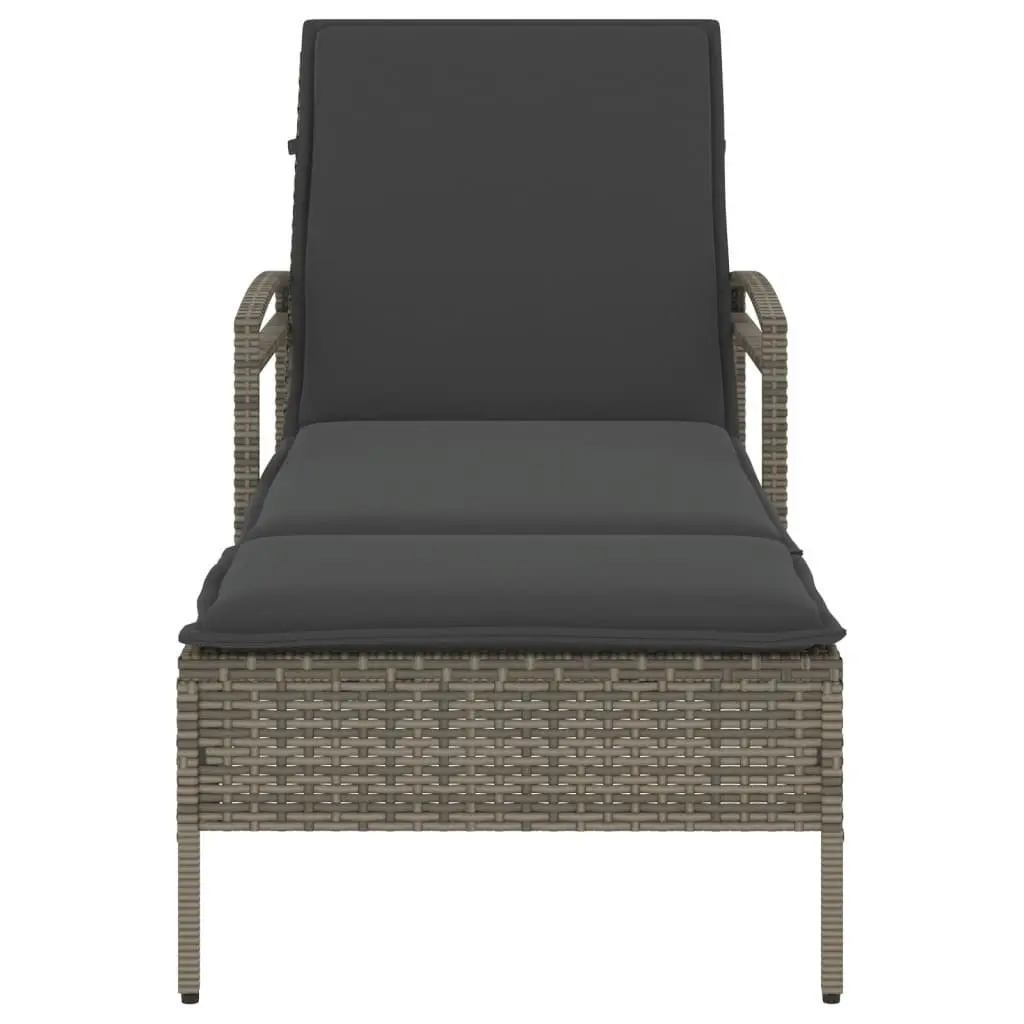 Sun Lounger Outdoor Furniture Adjustable Backrest Rattan Garden Lounge Chair