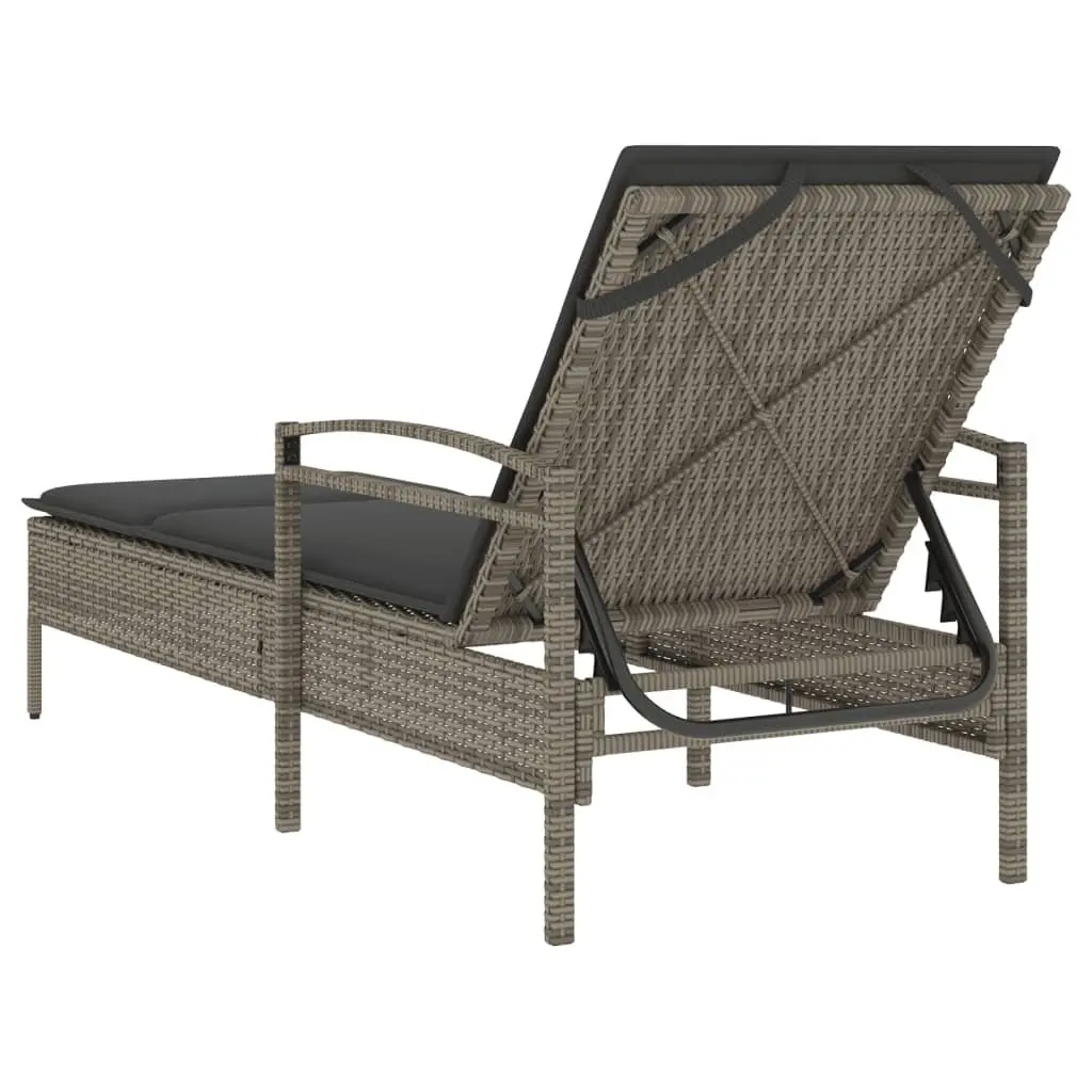 Sun Lounger Outdoor Furniture Adjustable Backrest Rattan Garden Lounge Chair