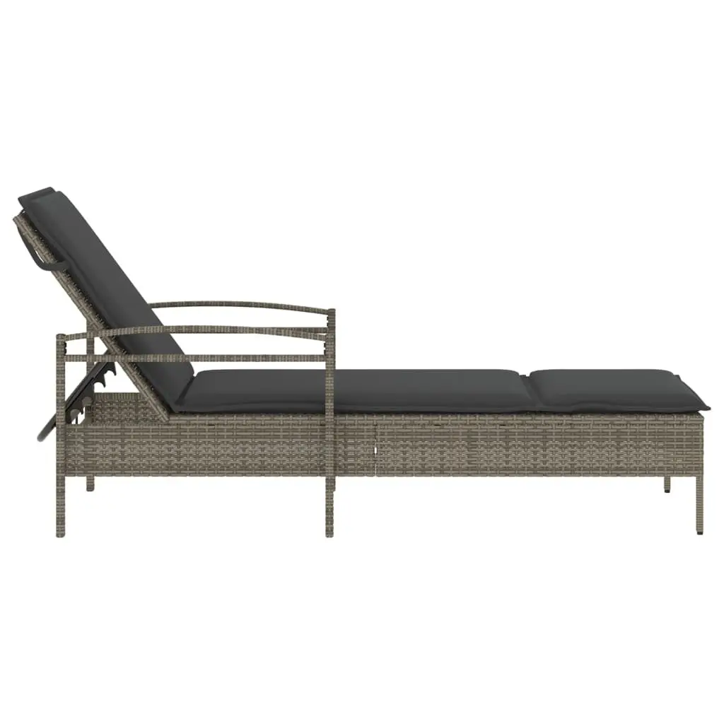 Sun Lounger Outdoor Furniture Adjustable Backrest Rattan Garden Lounge Chair