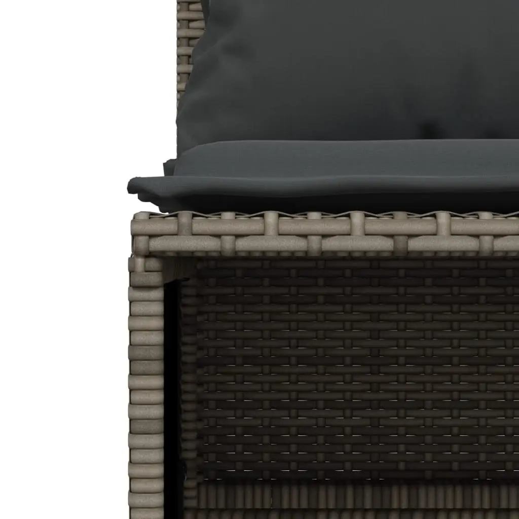 4 Piece Patio Sofa Set Grey Poly Rattan Cushion Seating Outdoor Furniture
