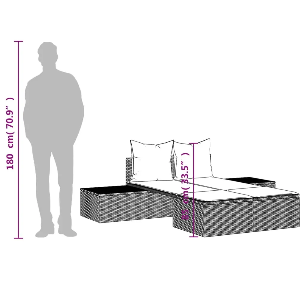 Double Sun Lounger for Outdoor Spaces