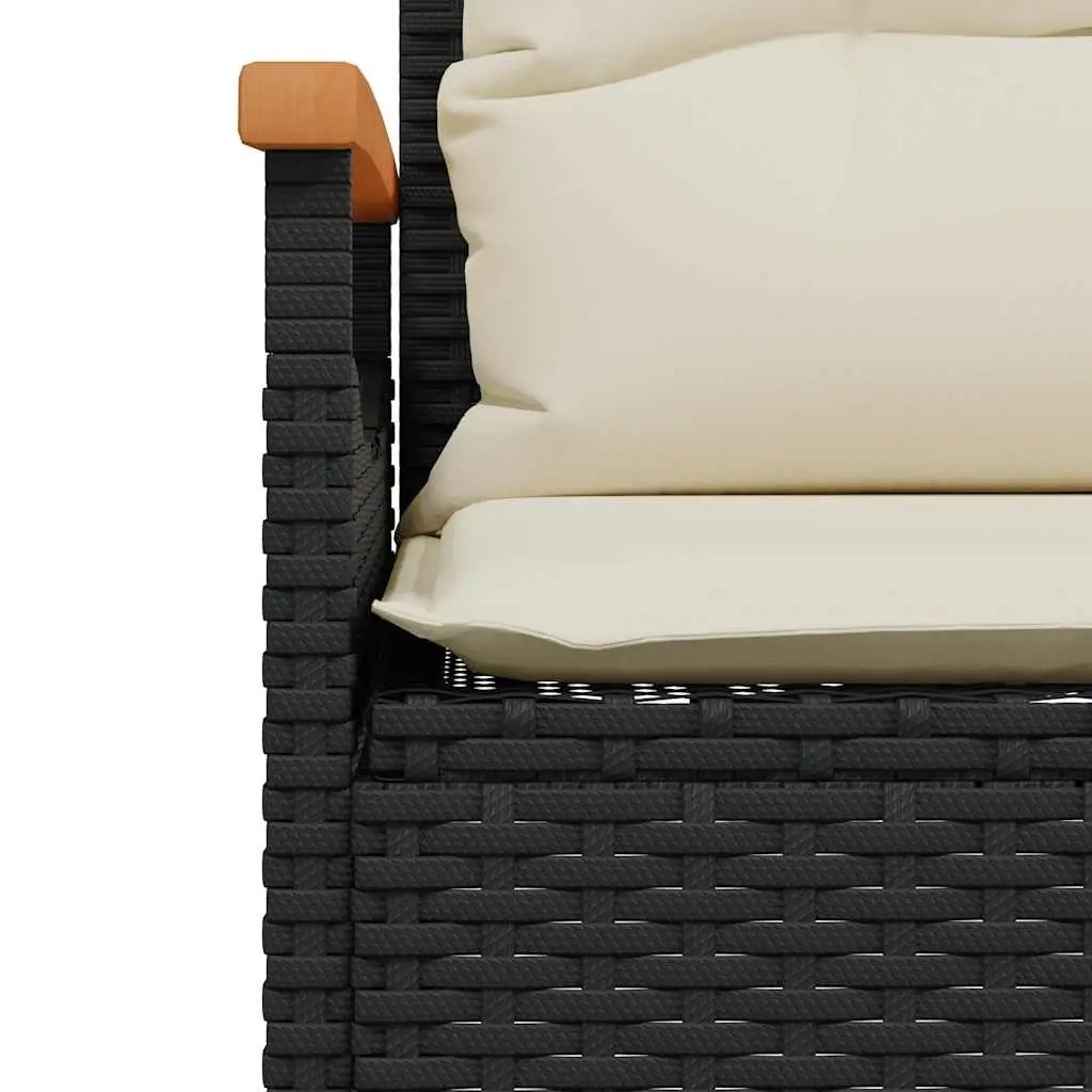 4 Piece Garden Sofa Set with Cushions Black Outdoor Patio Furniture Conversation