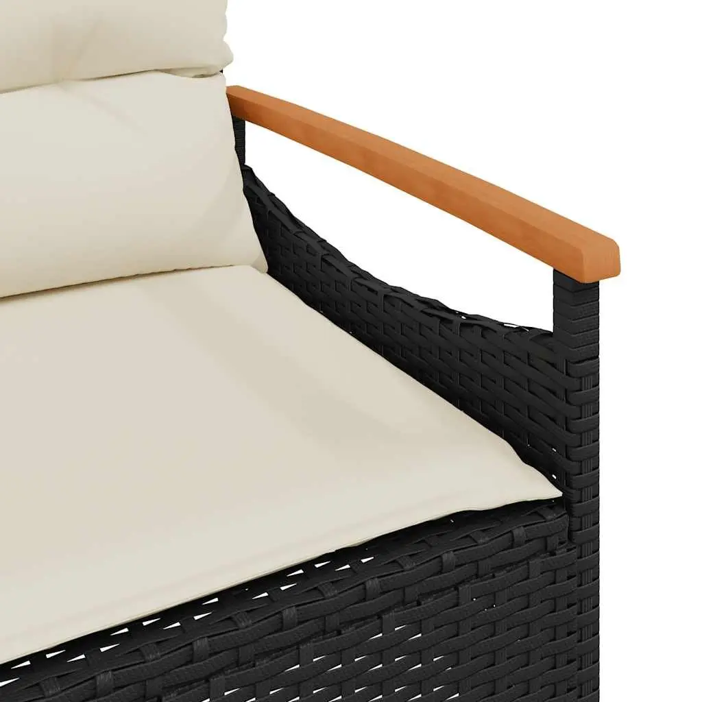 4 Piece Garden Sofa Set with Cushions Black Outdoor Patio Furniture Conversation