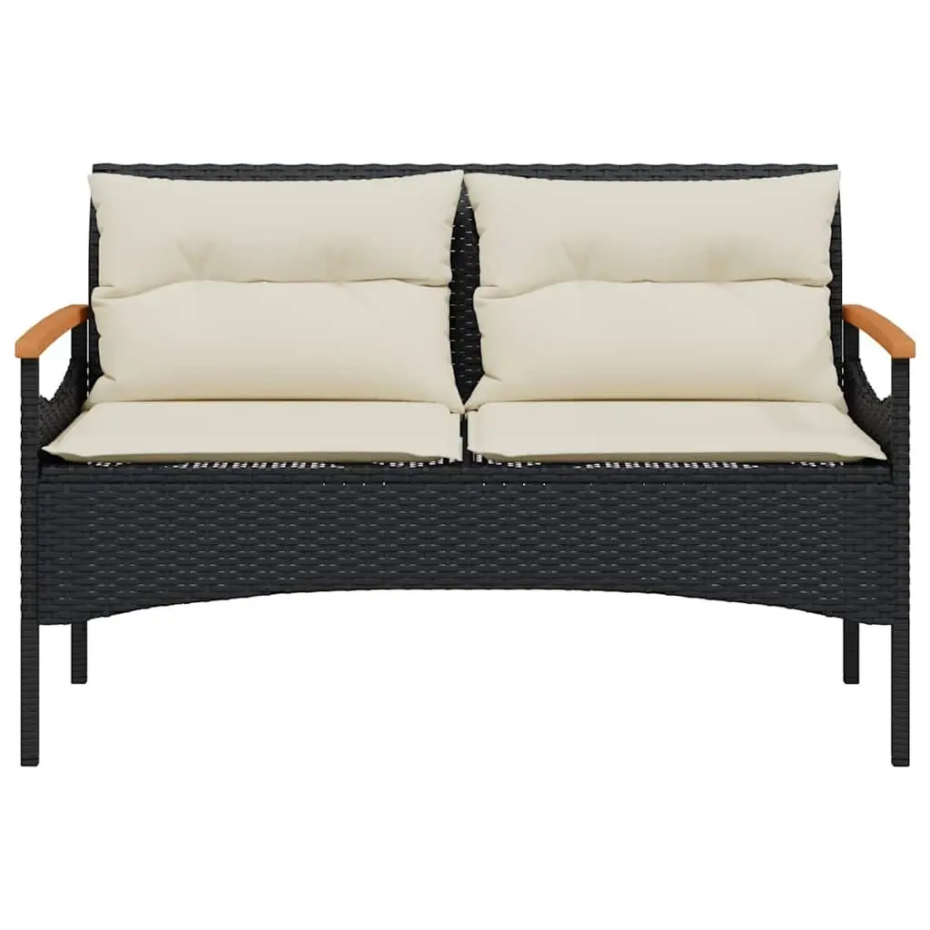 4 Piece Garden Sofa Set with Cushions Black Outdoor Patio Furniture Conversation