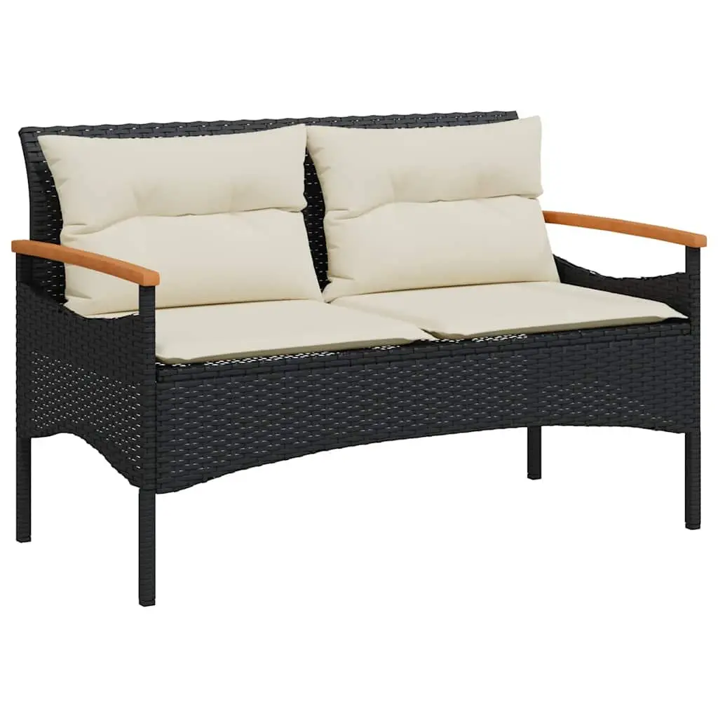 4 Piece Garden Sofa Set with Cushions Black Outdoor Patio Furniture Conversation