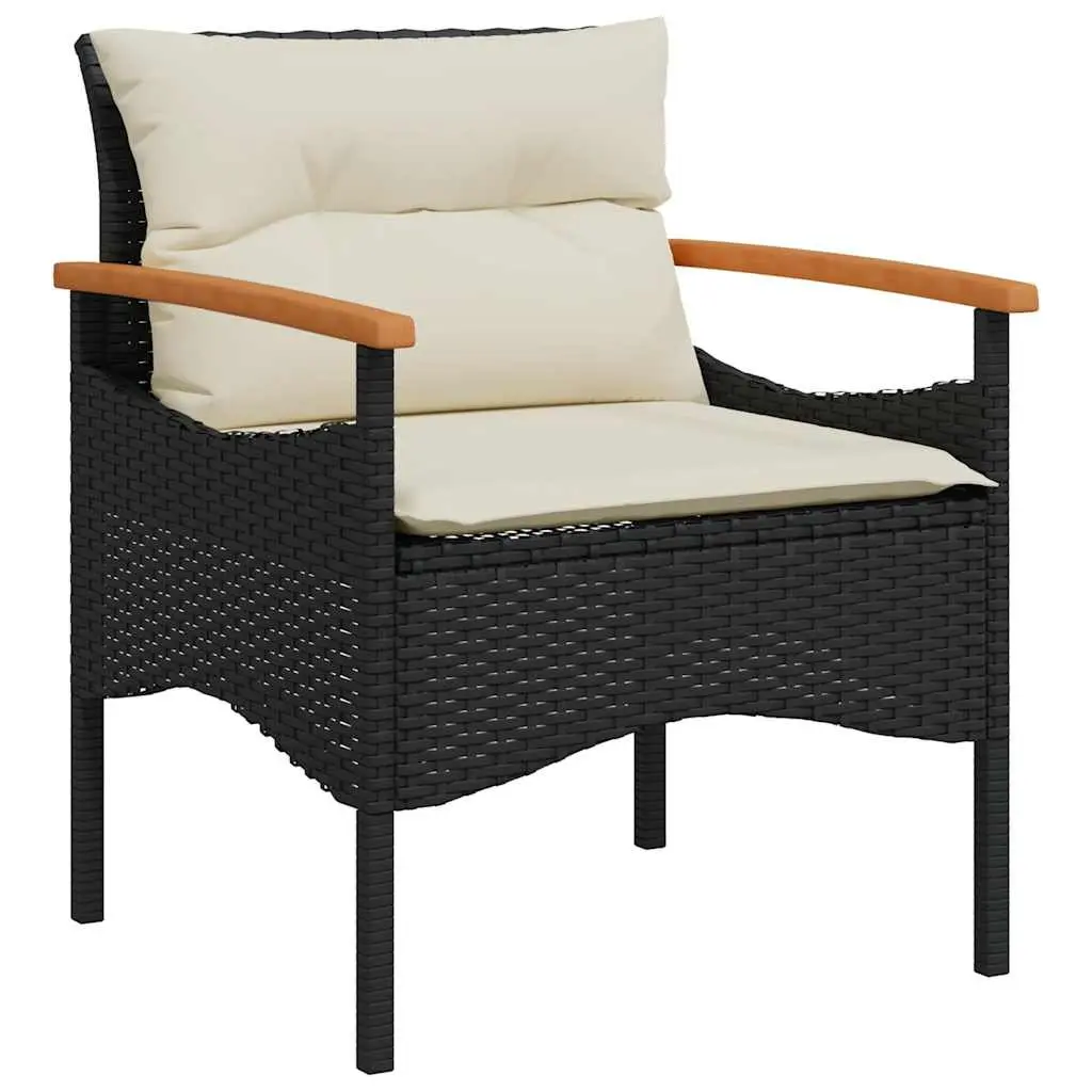 4 Piece Garden Sofa Set with Cushions Black Outdoor Patio Furniture Conversation