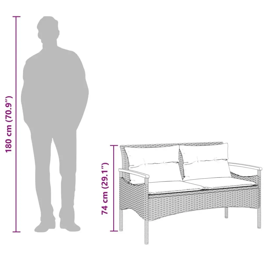 Garden Bench with Cushions for Outdoor Fun