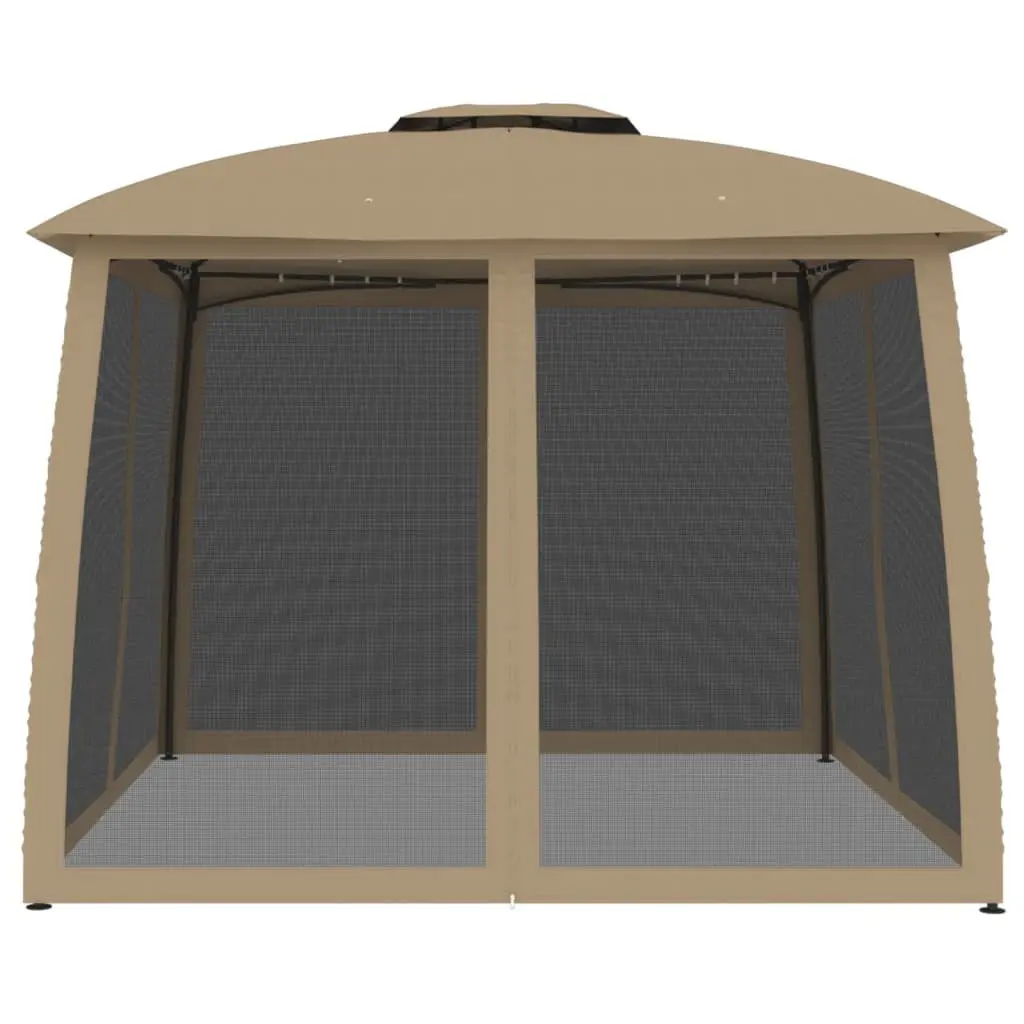 Gazebo Double Roof Mesh Walls 2.93m Outdoor Canopy Tent Garden Patio Shelter