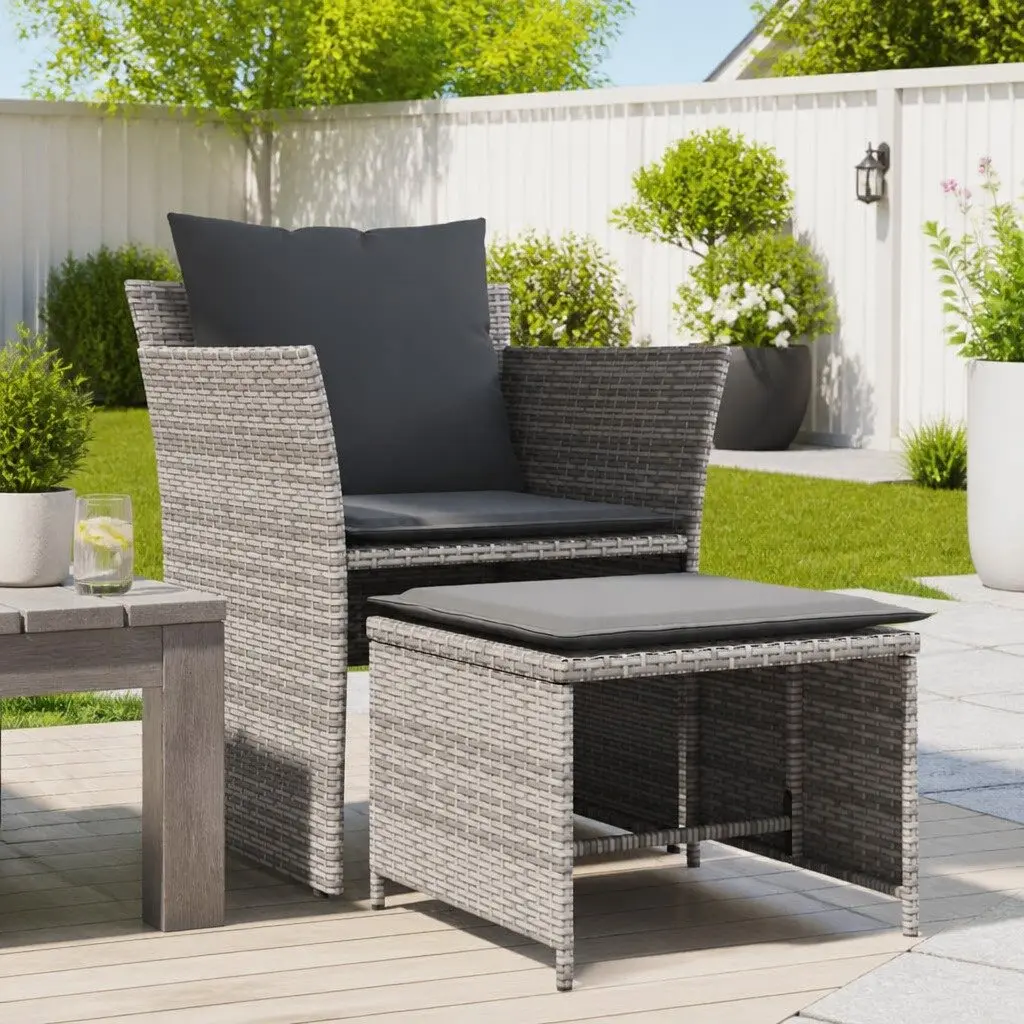 Outdoor Chair and Footstool Set