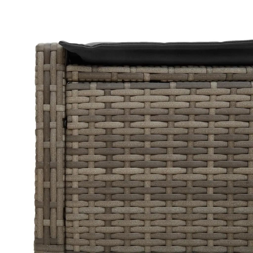 Double Sun Lounger Grey Outdoor Seating Recliner with Padded Cushions