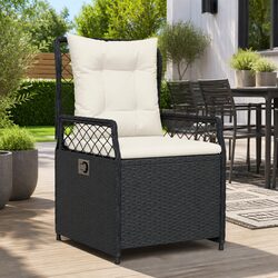Reclining Outdoor Chairs 2 pcs Black Garden Seating Adjustable Backrest