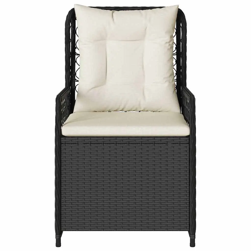 Reclining Outdoor Chairs Adjustable Backrest 2 pcs Black Garden Seating